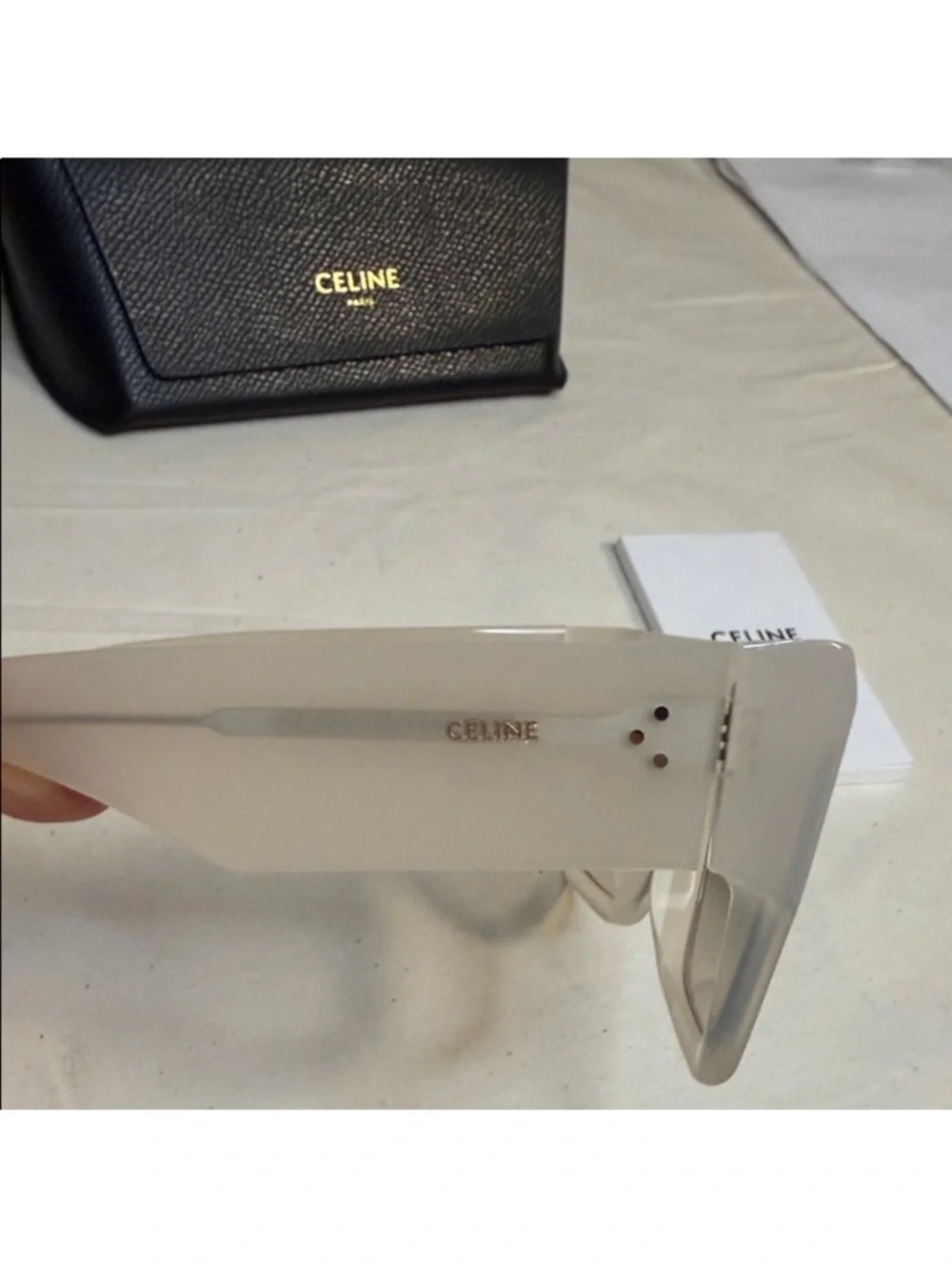 Celine Oversized Square Sunglasses in Beige and Brown - Picture 2 of 6